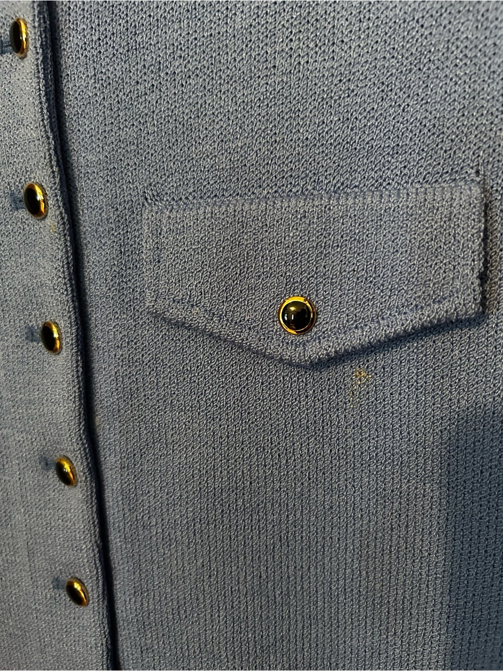St. John Blue Button-Front Knit Jacket - Picture 3 of 11